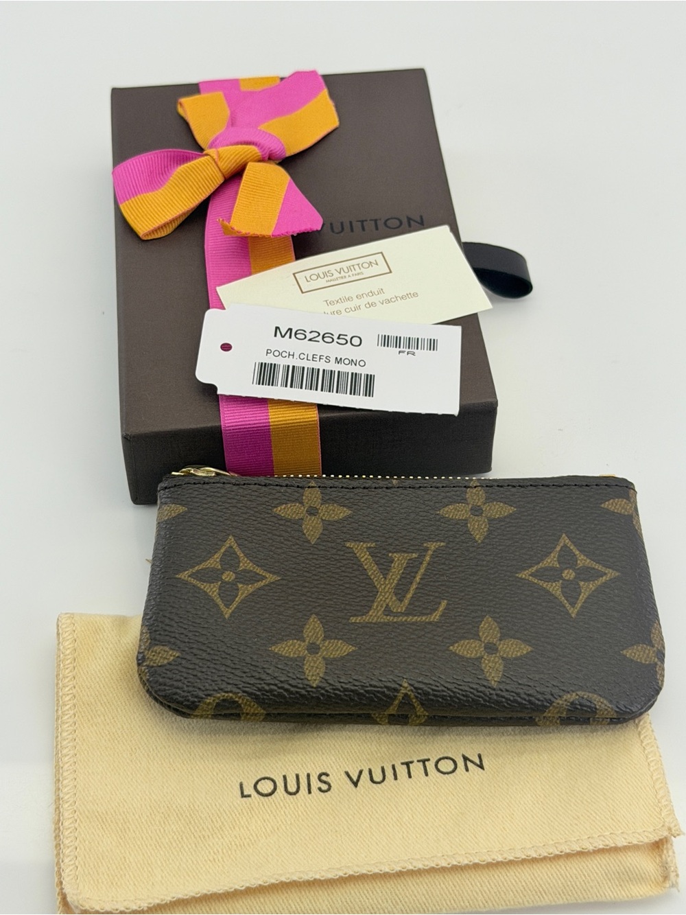 Louis Vuitton Monogram Canvas Key Cles Pouch - Brown